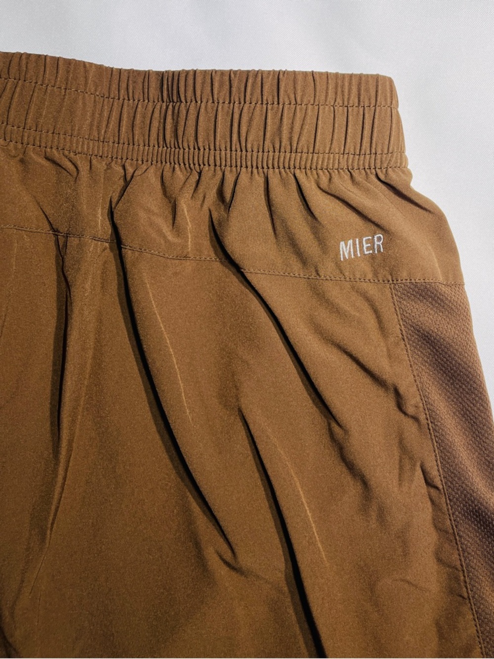 MIER Men's Brown Performance Athletic Shorts
